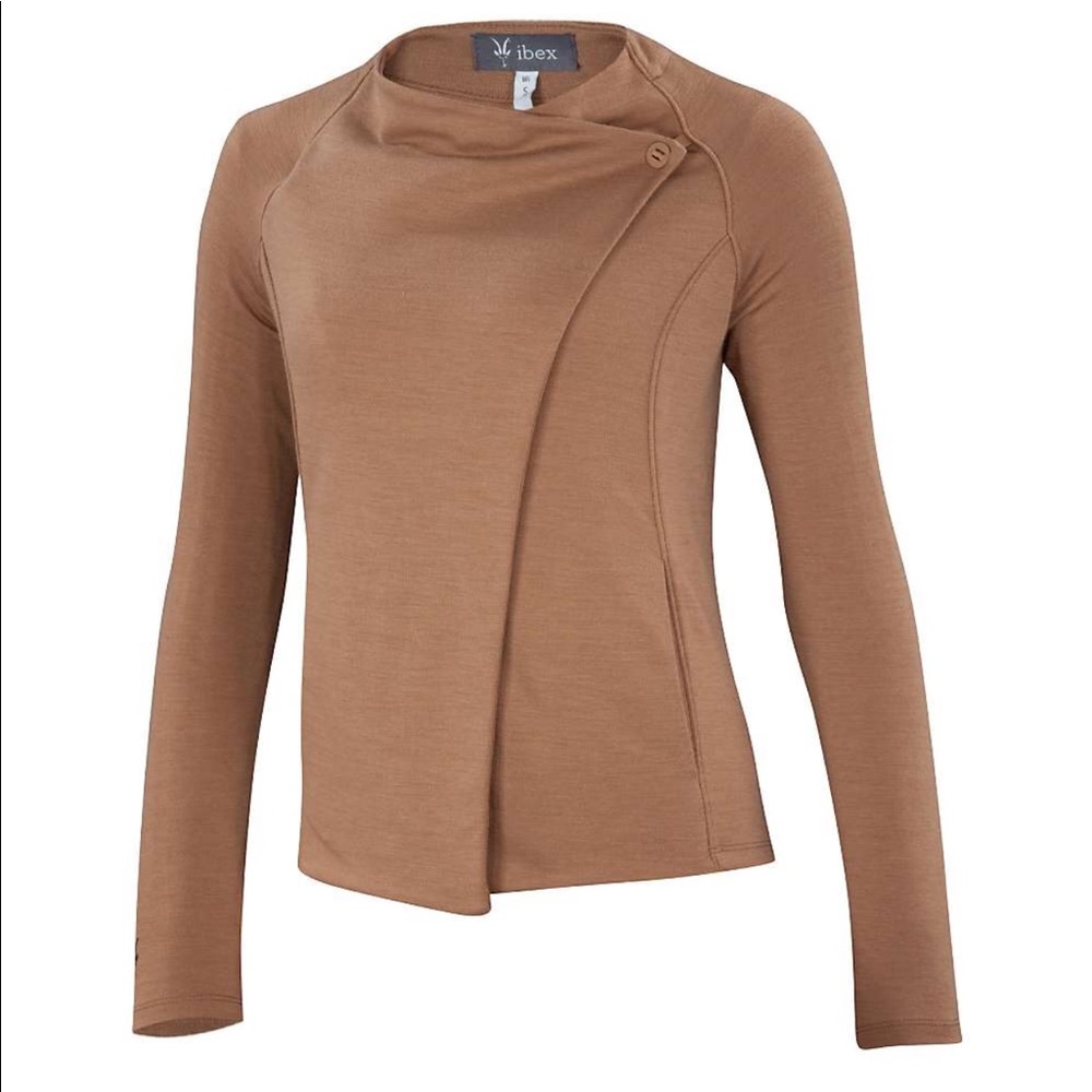 Ibex Northwest Cardigan in Camel (Merino Wool)